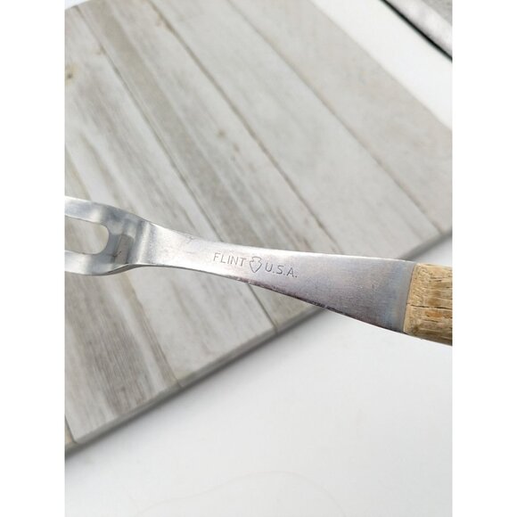 Vintage Flint Arrowhead Stainless USA Small Serving Meat Fork Small 11" USA - Picture 7 of 8